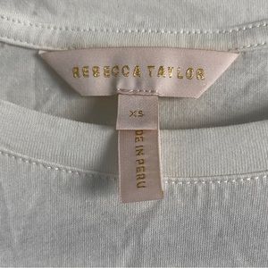 Rebecca Taylor Women's Tee with Smocking XS Color: Snow